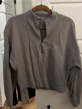 Light Gray Quarter-Zip Pullover Sweatshirt